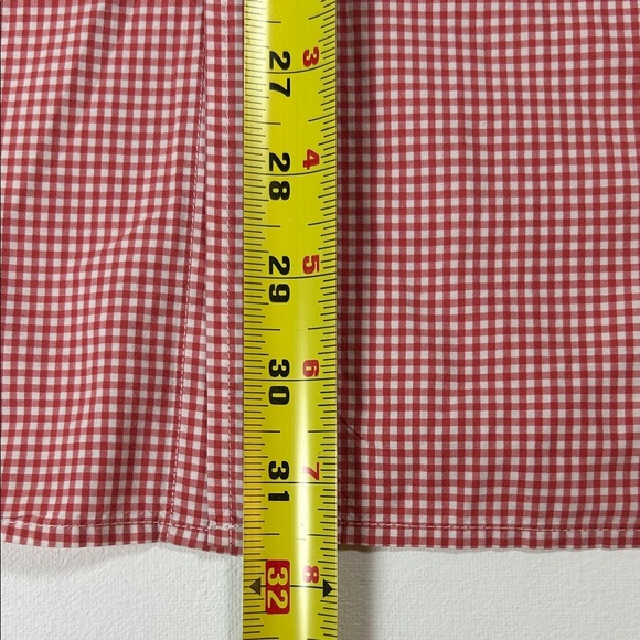 UNIGLO Button Down Red Shirt Men’s XL Plaid Gingham Checks Long Sleeve - Picture 11 of 12